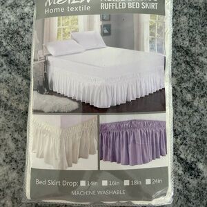 Elegant Ruffled Bed Skirt - ivory